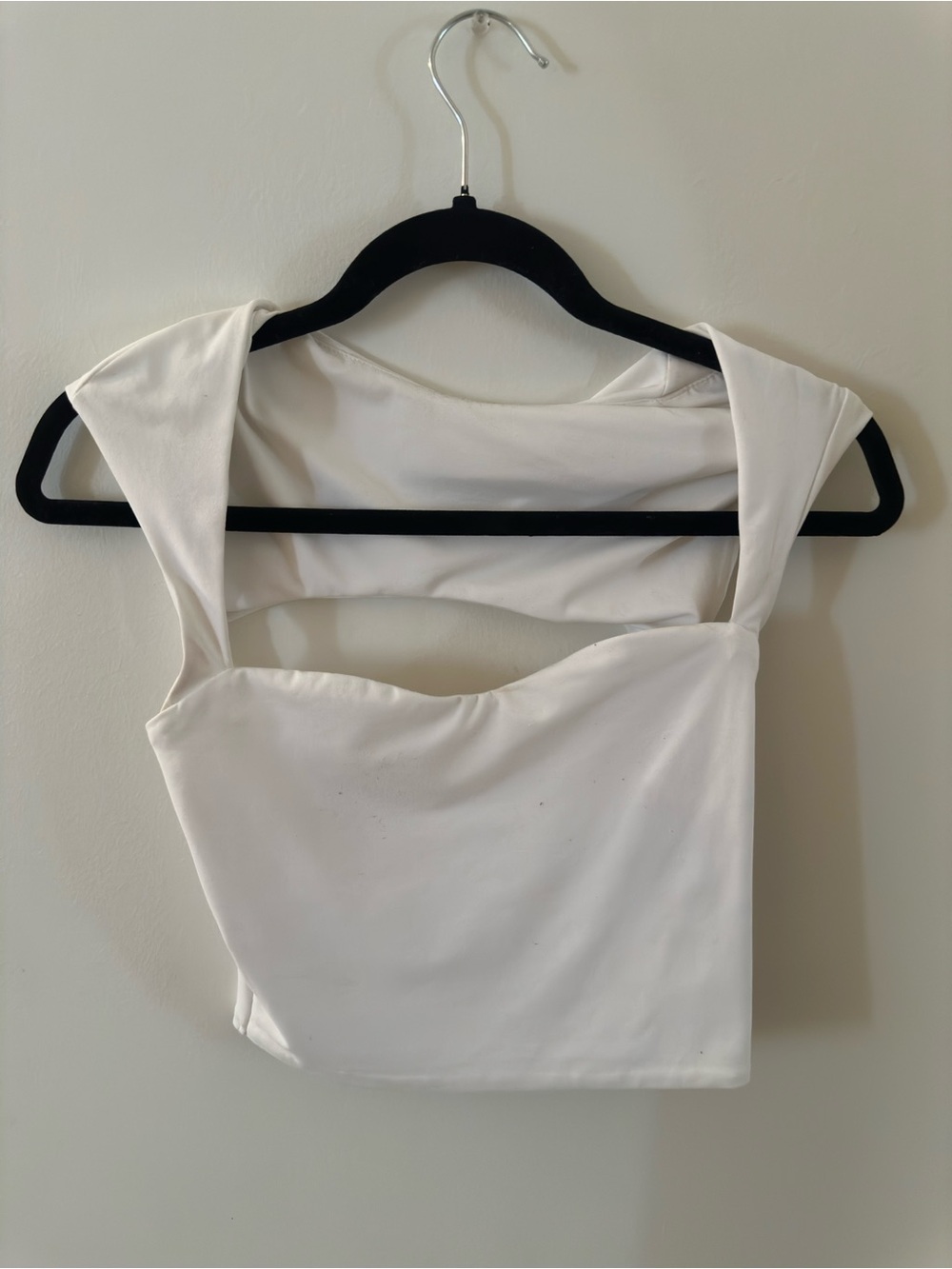 SHEIN White Cutout Square Neck Crop Top